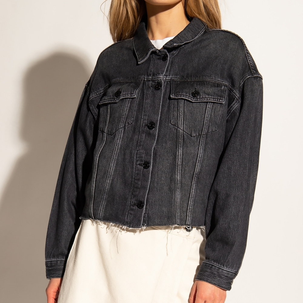 Allsaints Piper Cropped Denim Jacket (UK2/US00)